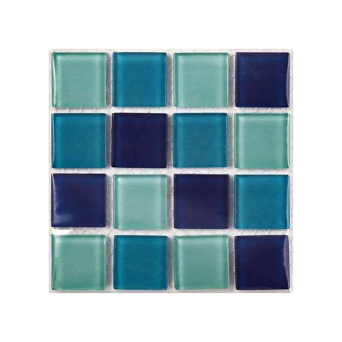 Mosaic Warehouse Green Mix Clear Glass Mosaic Tiles 100 x 100mm