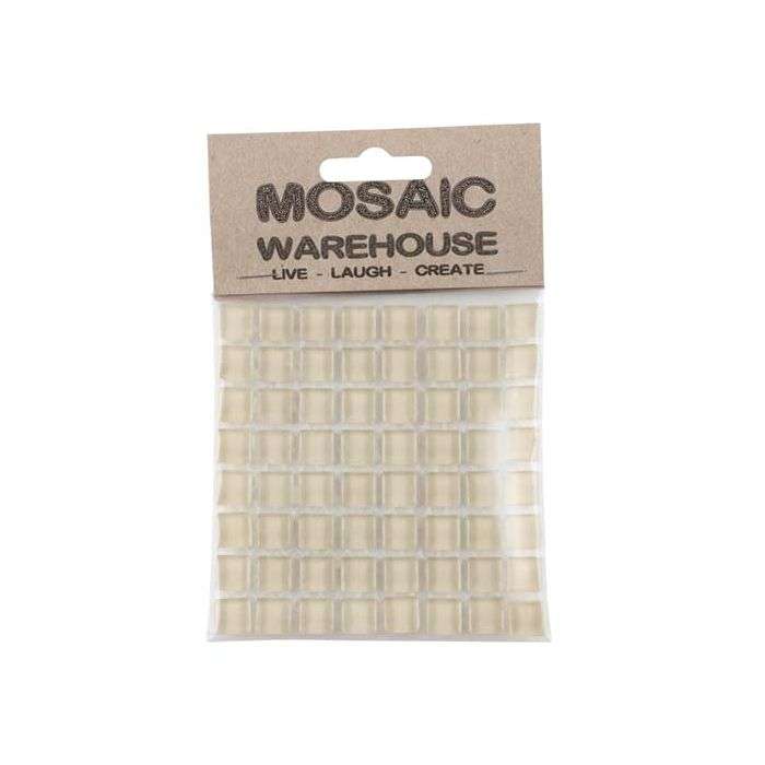 Mosaic Warehouse Ivory Clear Glass Mosaic Tiles 100 x 100mm