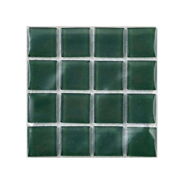Mosaic Warehouse Dark Green Clear Glass Mosaic Tiles 100 x 100mm