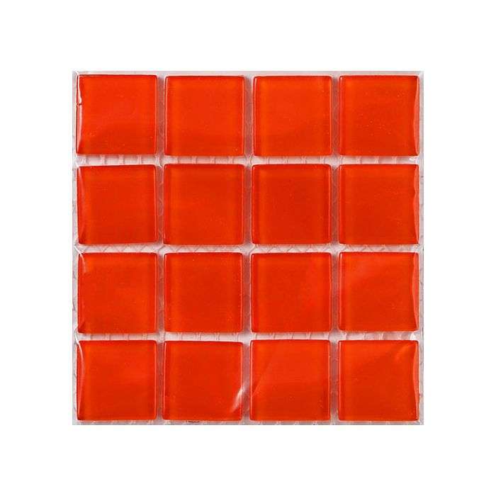 Mosaic Warehouse Tangerine Clear Glass Mosaic Tiles 100 x 100mm