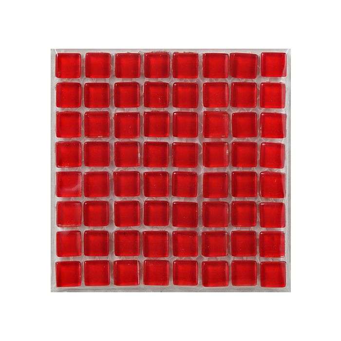 Mosaic Warehouse Cherry Red Clear Glass Mosaic Tiles 100 x 100mm