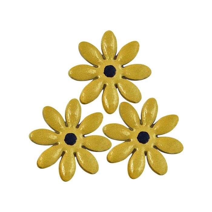 The Clay Club Yellow Medium Daisy Mosaic Inserts - 3 Pack