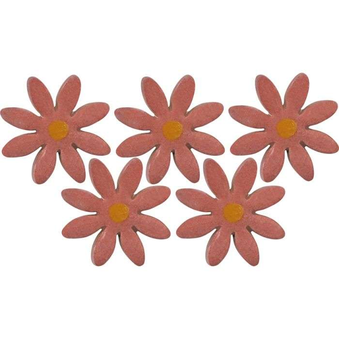 The Clay Club Pink Small Daisy Mosaic Inserts - 5 Pack