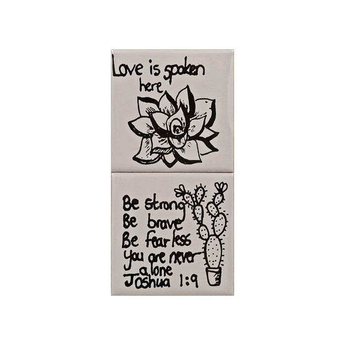 The Clay Club Small Cactus Printed Mosaic Tiles - 2 Pack