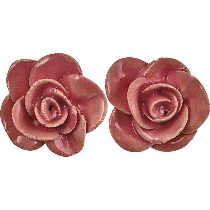 The Clay Club Pink Small Botanical Rose Mosaic Inserts - 2 Pack
