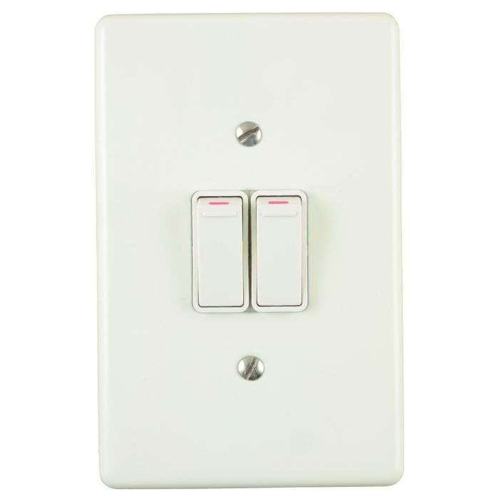 Lesco White Steel 2-Lever 1-Way Light Switch 2x4