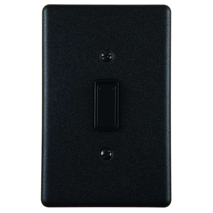 Lesco Matt Black Steel 1-Lever 2-Way Light Switch 2x4