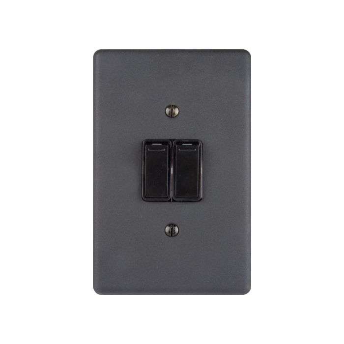 Lesco Matt Black 2-Lever 1-Way Light Switch 2x4