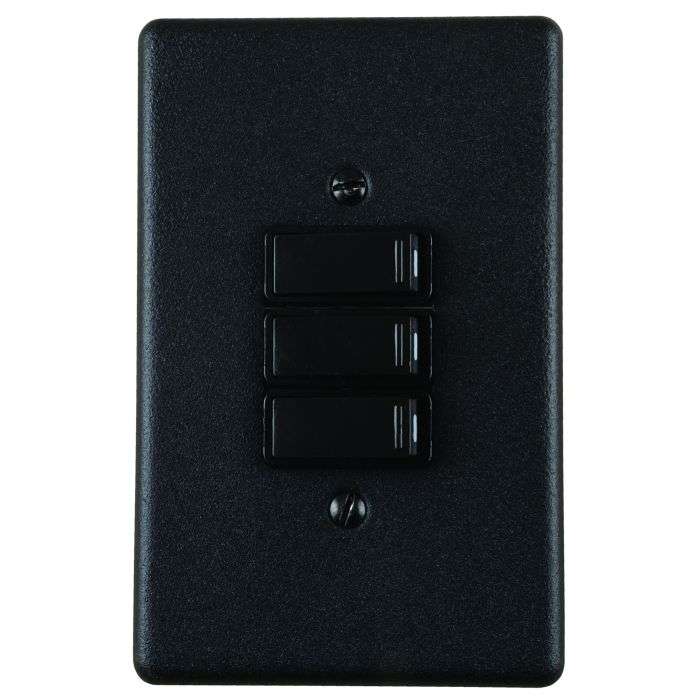 Lesco Matt Black Steel 3-Lever 1-Way Light Switch 2x4