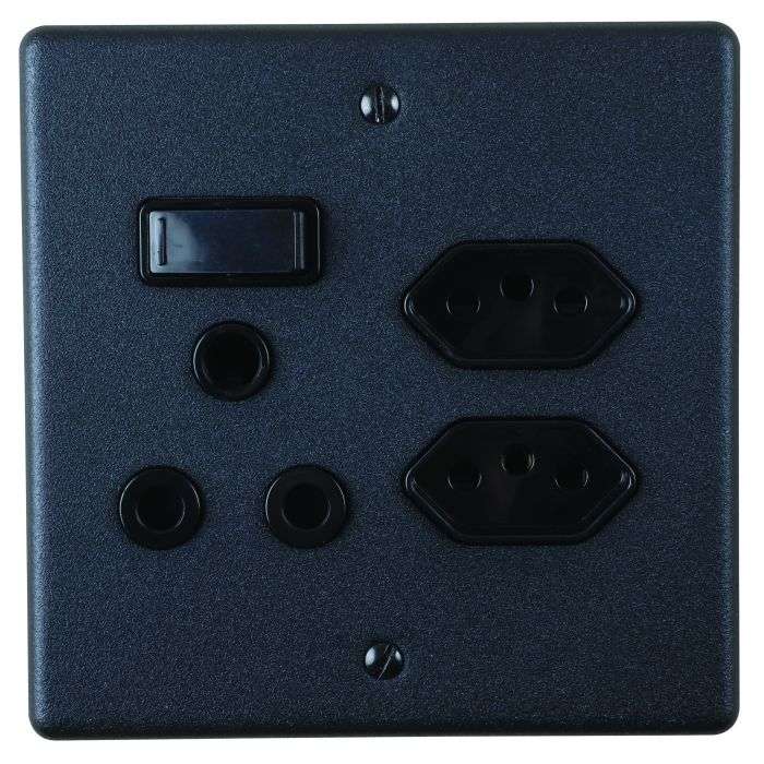Lesco Matt Black 2 New RSA & 1 RSA Wall Socket 4x4