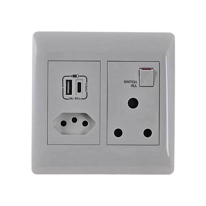 Legrand White Arteor USB Type-A & Type-C Combo Socket