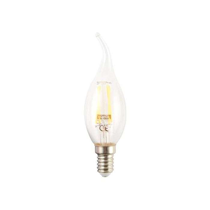 Eurolux 4W Warm White E14 LED Clear Filament Flame Candle Bulb
