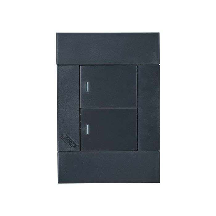 Veti 2 Charcoal 2-Lever 2-Way Light Switch 2x4