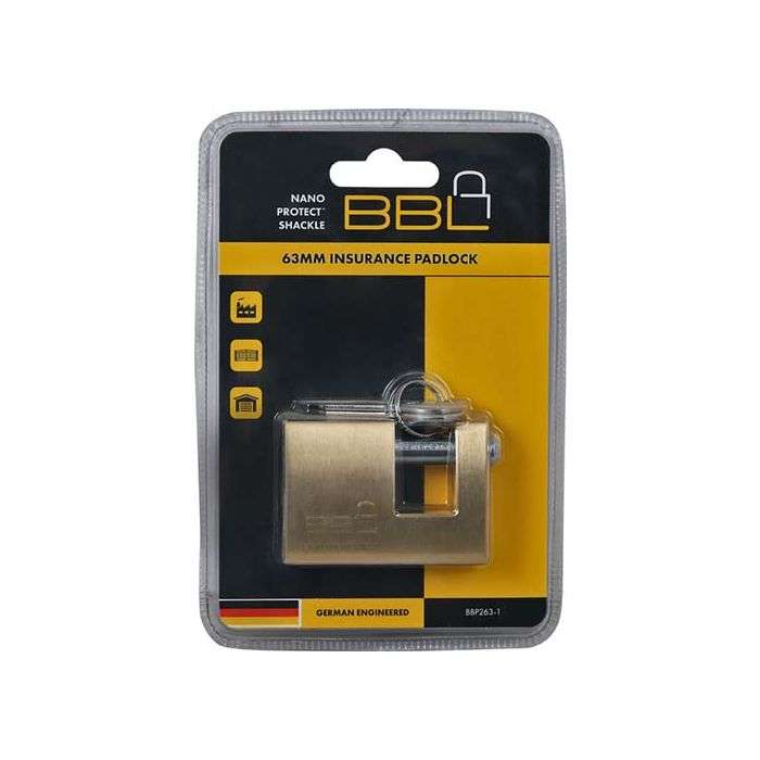 BBL Brass Insurance Padlock 63mm