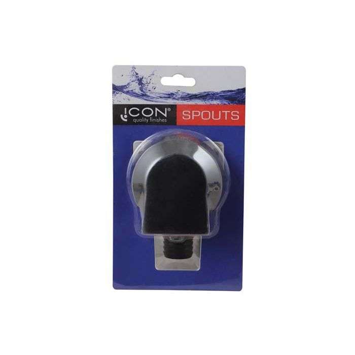 Icon Black Black Bath Spout & Overflow 20mm