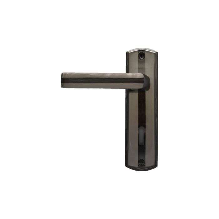 Samson Black & Satin Nickel Keyhole 6" Boticelli Lever Handle On Backplate 3 Lever Lockset