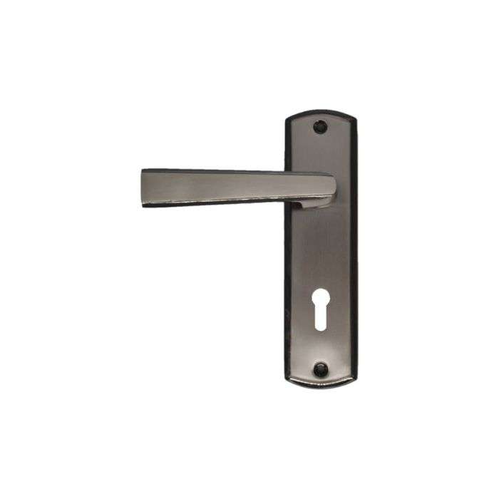 Samson Black & Satin Nickel Keyhole 6" Sozo Lever Handle On Backplate 3 Lever Lockset