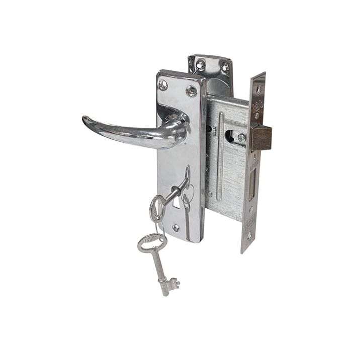 Yale Chrome Plated Keyhole Lever Handle On Backplate 3 Lever Lockset