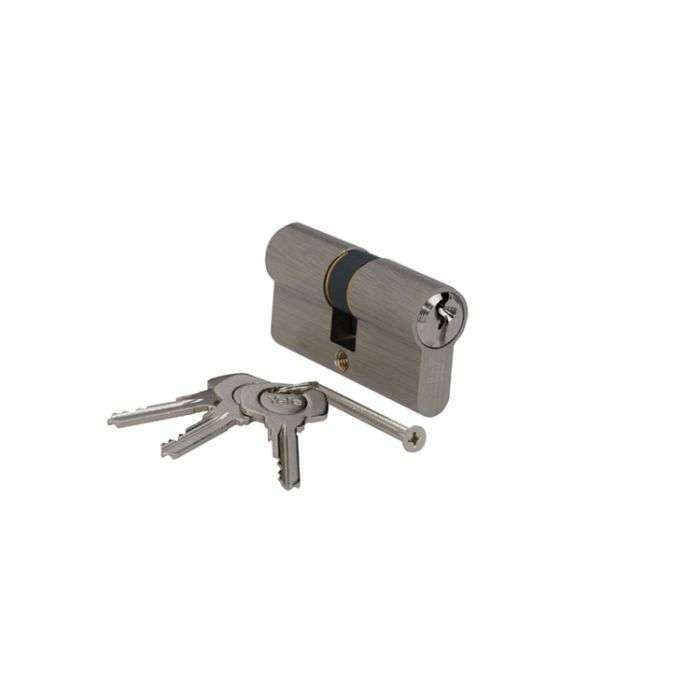 Yale Satin Nickel Euro Profile Cylinder Lock 64mm (Cylinder Only)