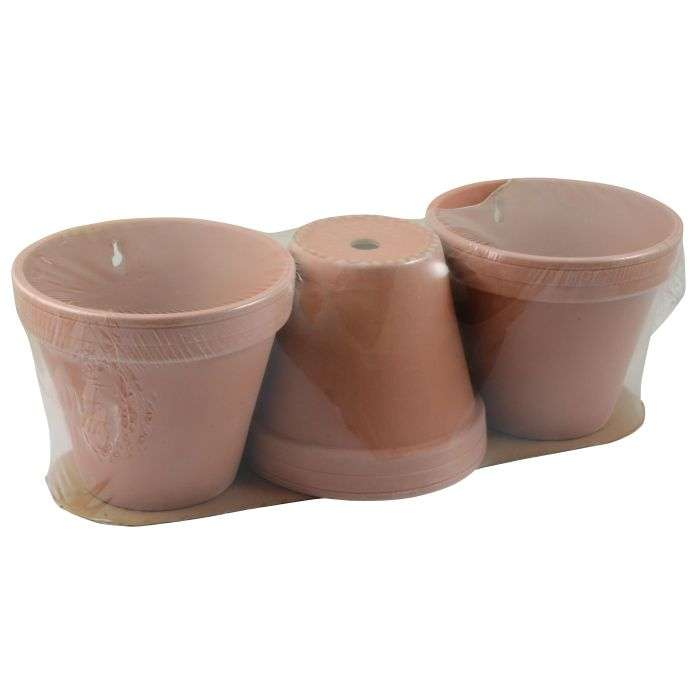3 Piece Terracotta Wall Pot 155mm