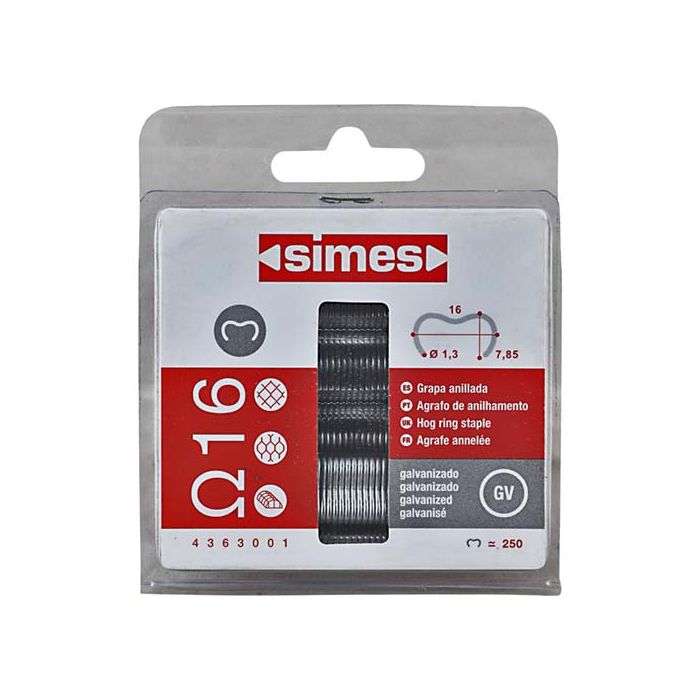 Simes Hog Ring Staples A16 - 250 Pack