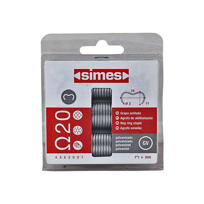 Simes Hog Ring Staples A20 - 200 Pack
