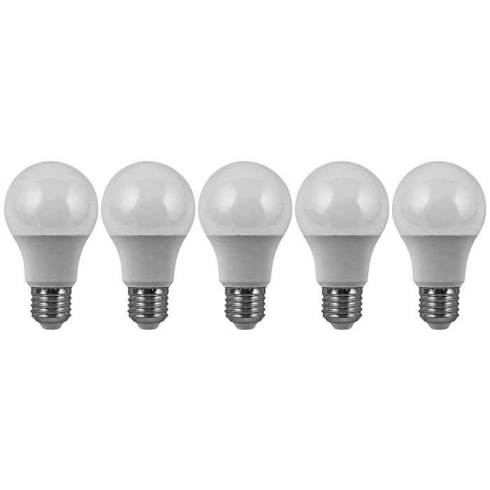 Eurolux 6W Cool White E27 LED A60 Globes - 5 Pack