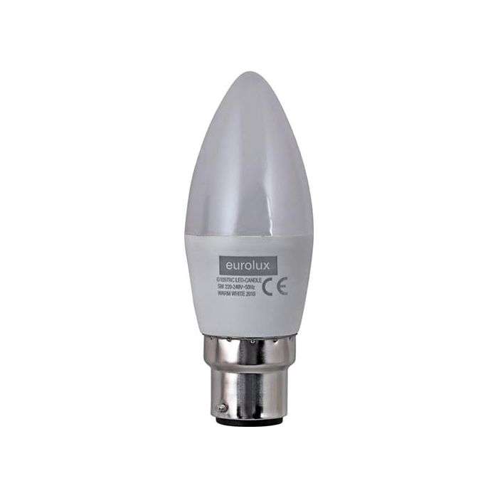 Eurolux 5W Warm White B22 Candle LED Globe