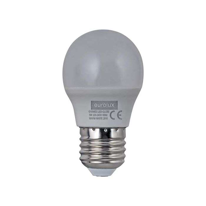 Eurolux 5W Warm White E27 Golfball LED Globe