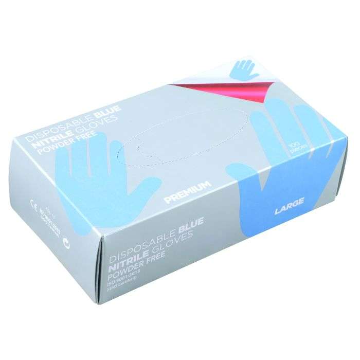 Blue Nitrile Gloves Large - 100 Pack