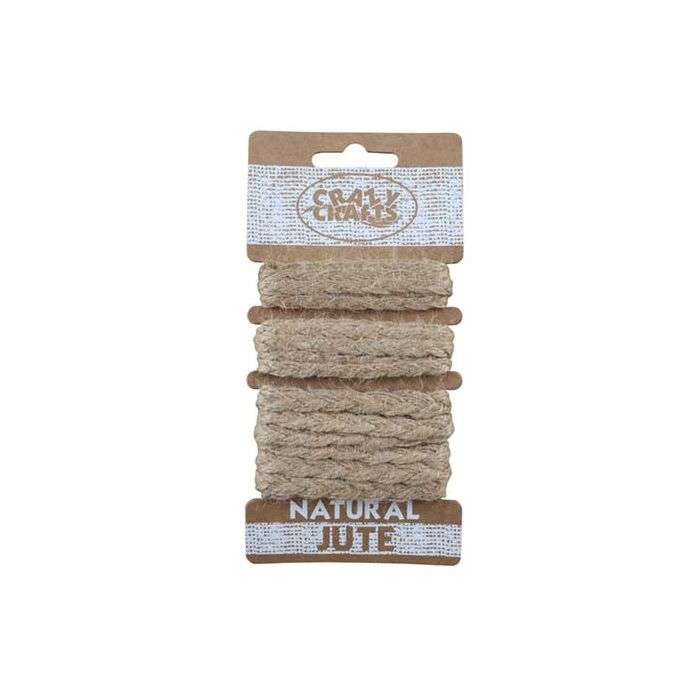 Crazy Crafts Natural Plaited Jute Ribbon 3/5/10mm x 1m