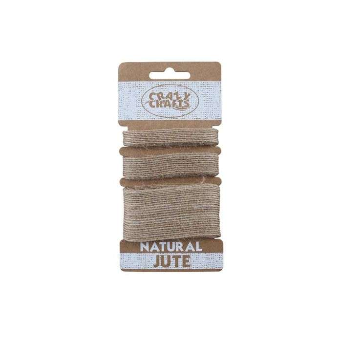 Crazy Crafts Natural Striped Jute Ribbon 10/13/15mm x 1m