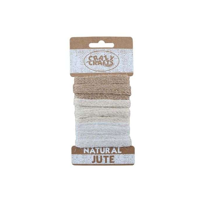 Crazy Crafts Natural/Ivory/White Jute Woven Ribbon