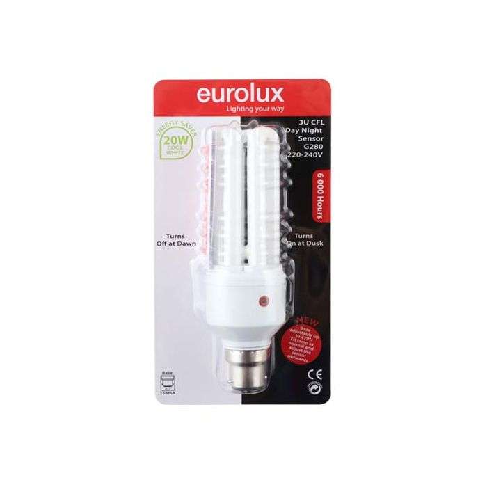 Eurolux 20W Cool White B22 Day Night Lamp