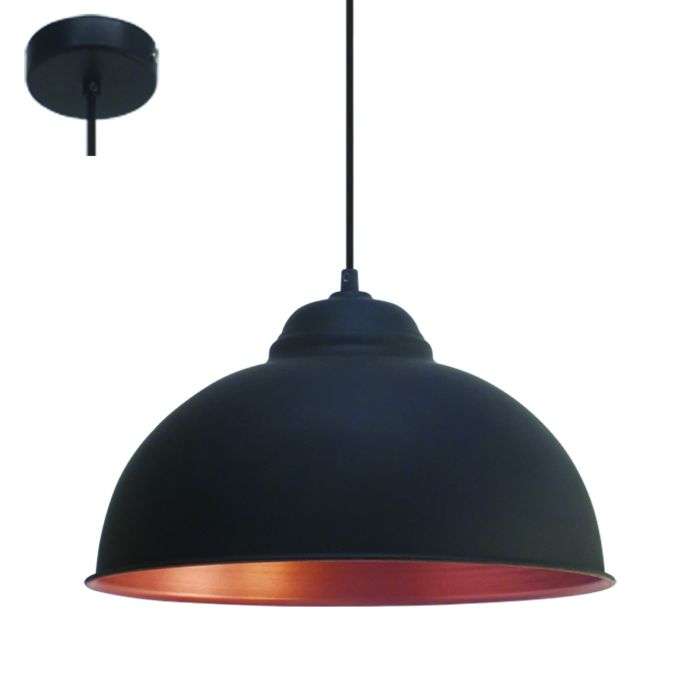 Eurolux Black & Copper Truro 2 Pendant