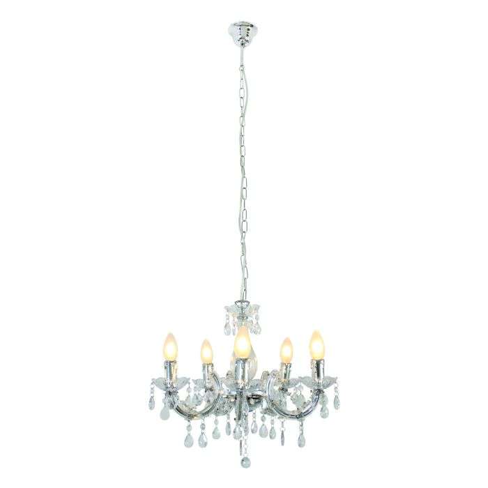 Eurolux Clear Acrylic Odile 5-Light Chandelier