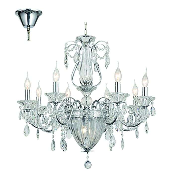 Radiant Chrome and Clear Crystal 8-Light Chandelier