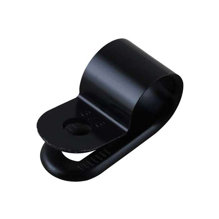 White Nylon Cable P-Clip 9.5mm - 10 Pack