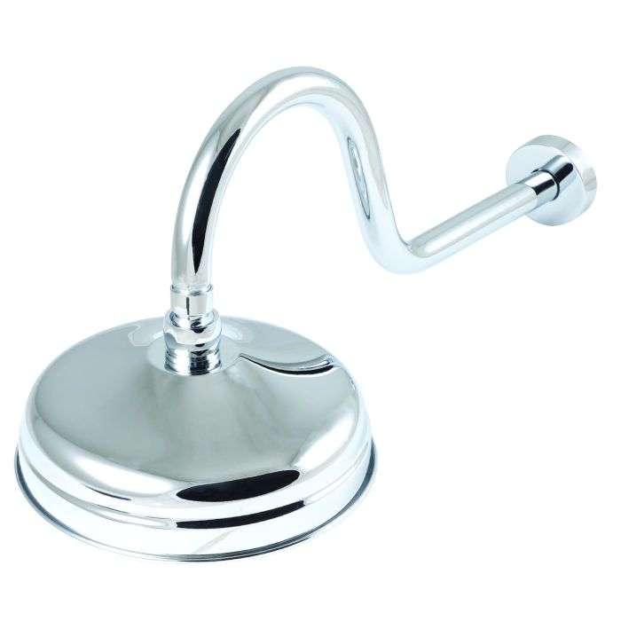 Bijiou Chrome Plated D'Ango Shower Rose With Arm 200mm BIJ21120