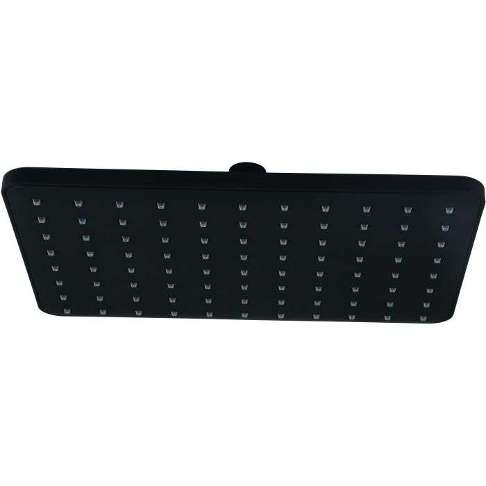 Bijiou Matt Black Rectangle Shower Rose 260mm 211139