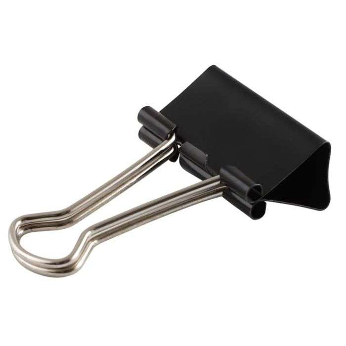 Black Foldback Clips 32mm - 12 Pack