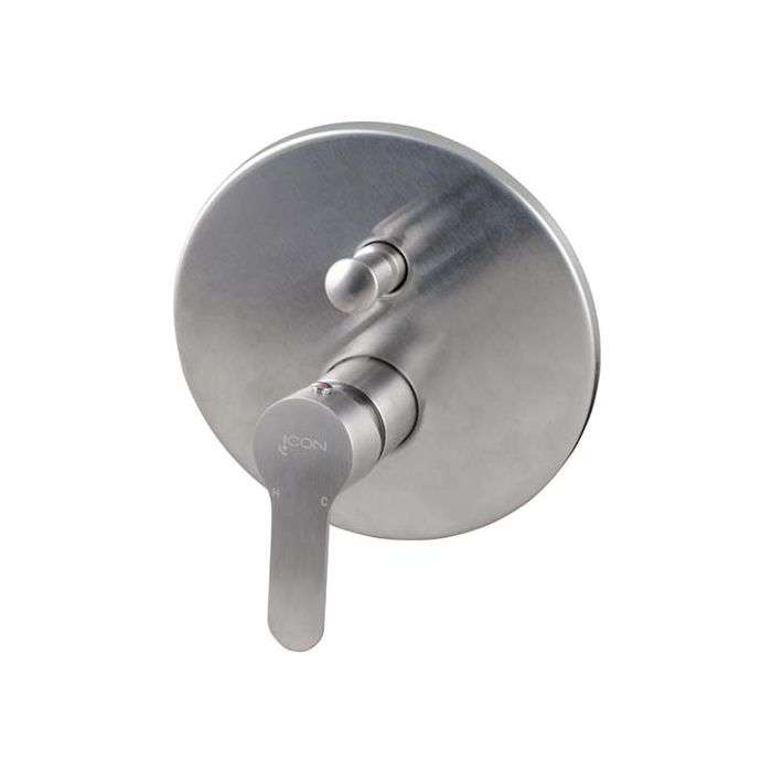 Icon Black Stainless Steel Aquarius Concealed Mixer & Diverter