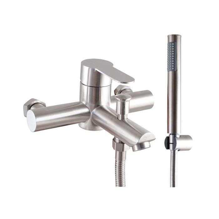 Icon Black Stainless Steel Aquarius Bath Mixer With Hand Shower