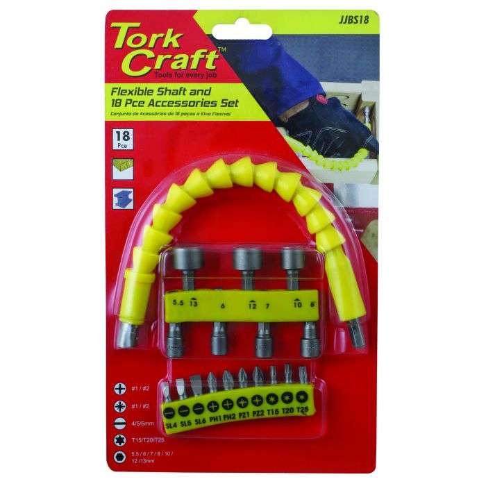 Tork Craft 18 Piece Nutsetter Set With Flex Shaft