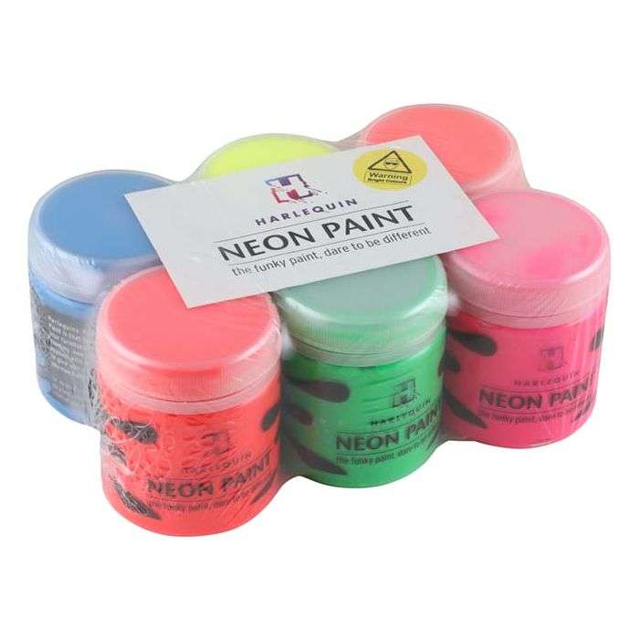 Harlequin's Neon Craft Paint Kit 6 x 100ml