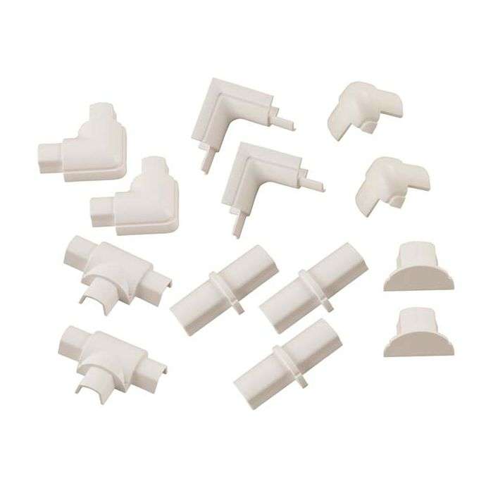 White Smooth Fit D-Line Trunking Accessory 16 x 8mm