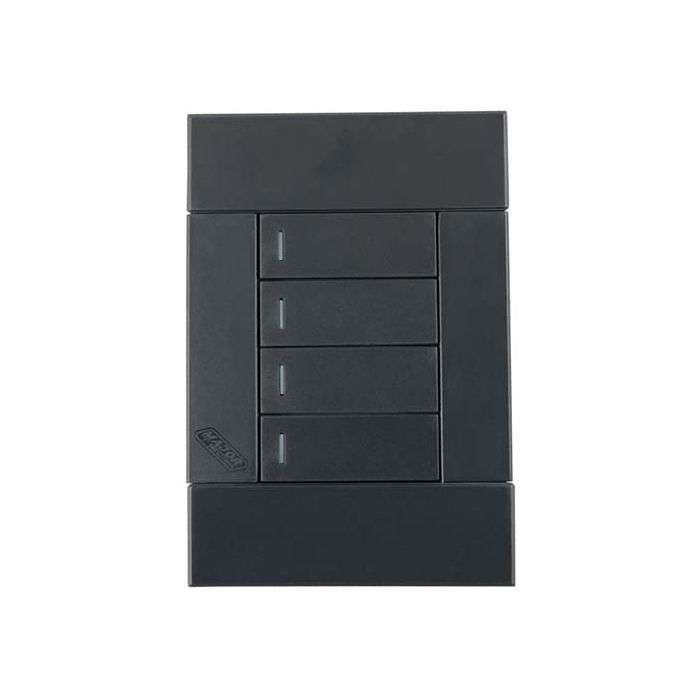 Veti 2 Charcoal 4-Lever 1-Way Light Switch 2x4