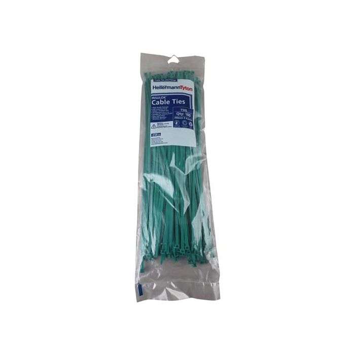HellermannTyton Green Cable Ties 4.7 x 392mm - 100 Pack