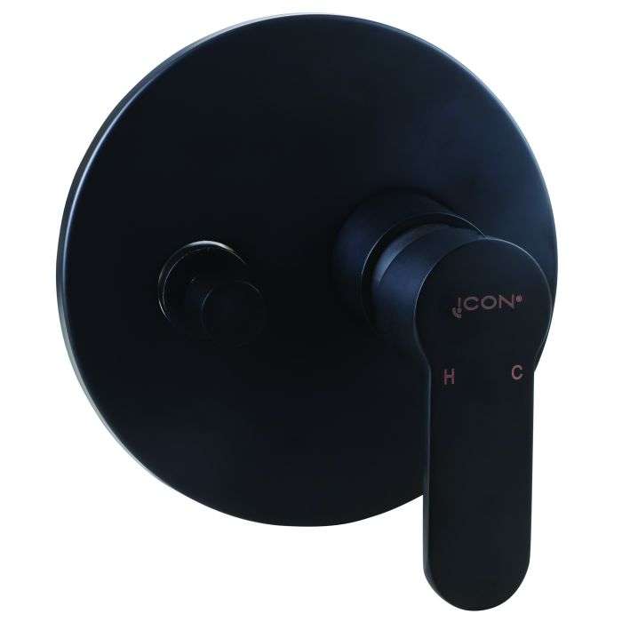 Icon Black Black Aquarius Concealed Mixer & Diverter