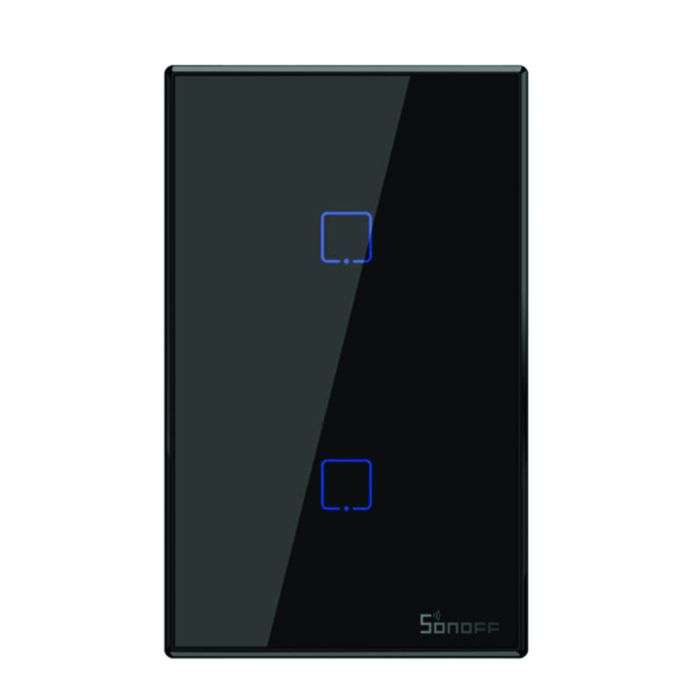 Sonoff Black 2-Lever Wifi Touch Panel Light Switch